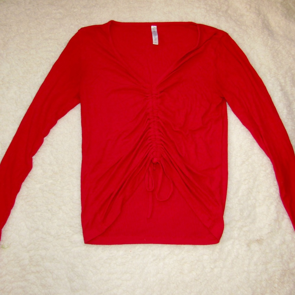 Red Long Sleeve Top